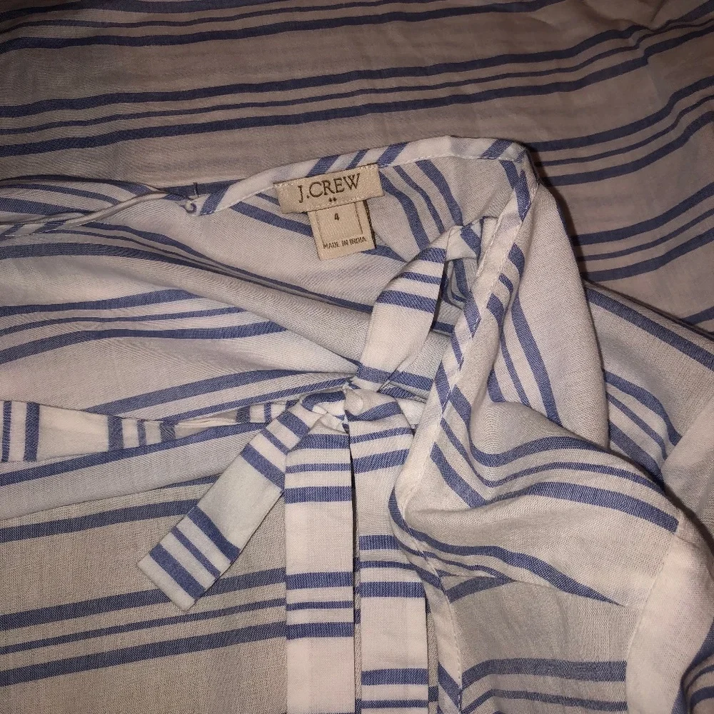 EUC J.‎ Crew Striped bell-sleeve tie-back top